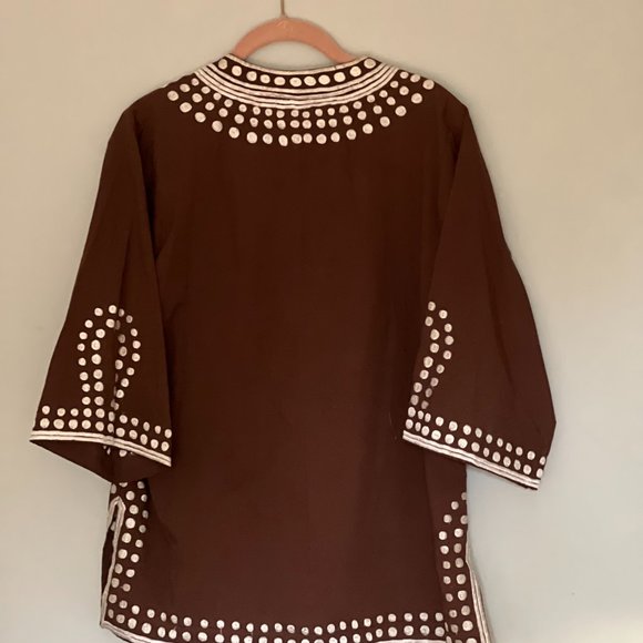 Vintage Macelli Designer Line Embroidered Tunic Made in Mexico Medium - Picture 2 of 2